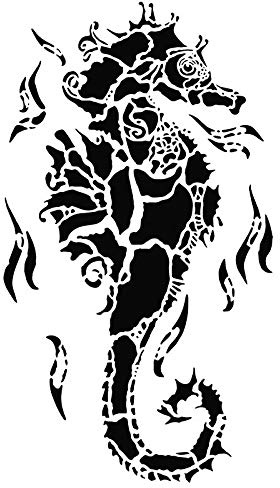 Ideen mit Herz Laserplastmall DIN A4 för textildesign, väggdesign, fönster, papper, scrapbooking, barn, pyssel, gör-det-själv, (sjöhäst)