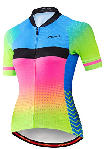 Weimostar Maglia da ciclismo da donna, a maniche corte con chiusura lampo, per mountain bike