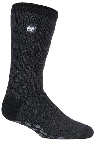 HEAT HOLDERS Chaussettes thermiques d'hiver extrêmement chaudes et antidérapantes avec ABS, Chaussons Twist Blue,
