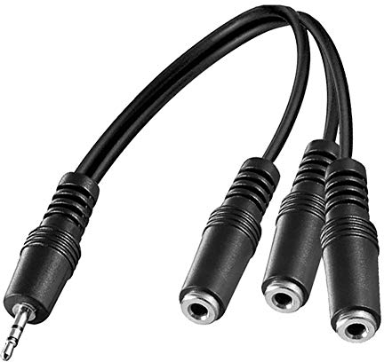 F57S Audio Kabel Splitter Adapter 3,5mm Klinke auf 3X 3,5mm Buchse MP3 Handy PC, 3 Wege Kopfhörer Splitter für PC Gaming Headset, PS4, Xbox One, Smartphones und Laptops, ca. 30cm