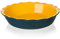 Sweejar Home Ceramic Pie Dish, 26cm Round Baking Dish, Non-Stick with Soft Wave Edge, Ideal for Apple, Pumpkin & Pot Pies (Blue & Yellow)