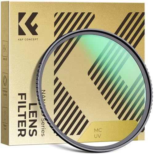 K&F CONCEPT Filtre UV 62mm Filtre de Protection HD Multi-Couches Imperméable pour Objectif Appareil Photo (D Série)