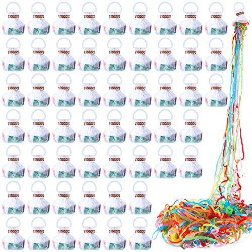 Civaner 30 Pcs Colorful No Mess Streamer Poppers for Wedding Confetti Hand Throw Streamers Paper Cracker for Wedding Celebrations Birthday Graduation Retirement Engagement Party Supplies Decor
