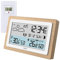 infactory Funkuhren: Funk-Wetterstation im Echtholz-Rahmen, Wettervorhersage, Uhr, Wecker (Wetterstation mit Außensensor, Hygrometer, Digitale Wanduhr)