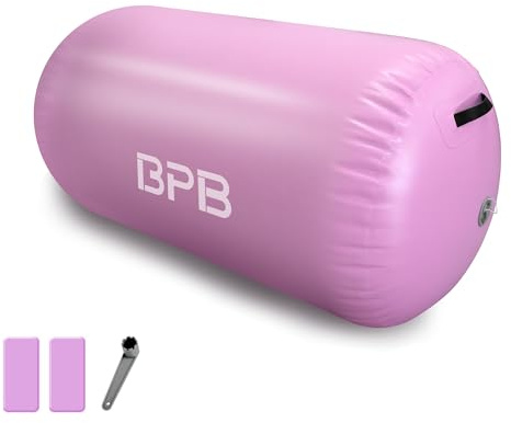 BPB Air Roller Inflatable Gymnastics Barrel 100CM Tumbling Mat Air Tumble Track Mat Backbend Trainer for Exercise/Training/Fitness/Yoga/Backflip/Home Use & Gym