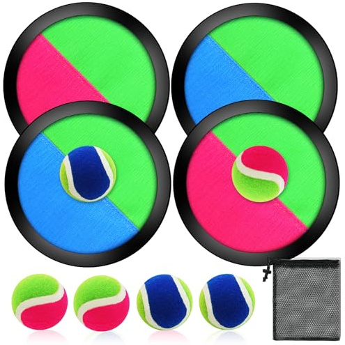 Jeu de balle velcro pour enfants à partir de 3, 4, 5, 6, avec disques de capture, balles de plein air, jeux de lancer et de capture, pour les fêtes en plein air, le jardin, l'extérieur