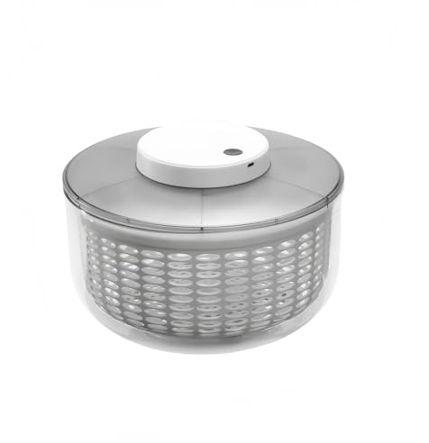 Generico Strizza Insalata, Lava Insalata centrifuga,Centrifuga per Insalata 4,5L/6L Elettrica USB Lattuga Spinner Cleaner con Ciotola per l'essiccazione di Verdure (6L) Bianca Rotondo