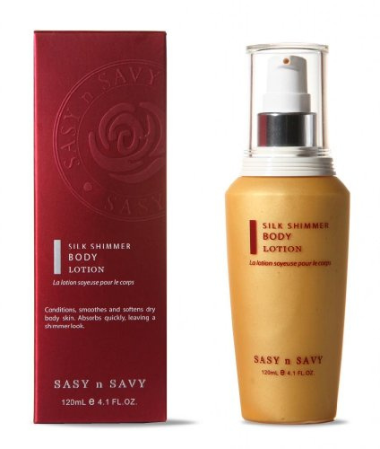 Sasy n Savy Golden Silk Shimmer Lotion – Illuminating Body Lotion with Aloe Vera, Kakadu Plum Extract & Vitamin E – Glowing & Moisturizing Shimmer for Radiant Skin. Vegan Skincare made in Australia