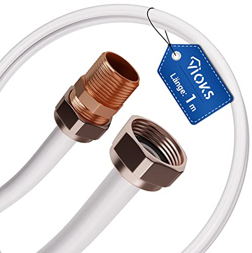 VIOKS Zulaufschlauch Waschmaschine Schlauchverlängerung 1 m 70°C 3/4 Zoll Wasserzulauf Verlängerung für Waschmaschine, Geschirrspüler Anschluss