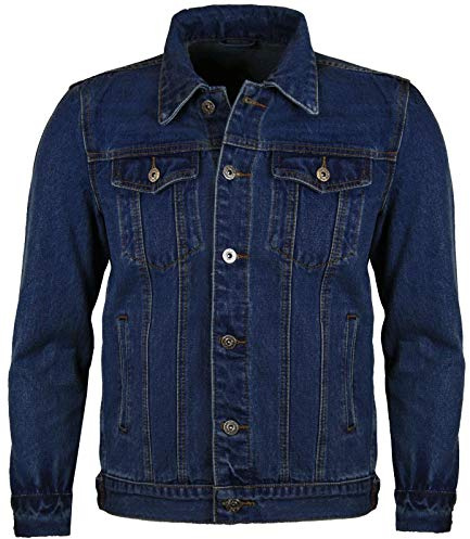 GA COMMUNICATIONS Mens denim jackets vintage classic trucker work wear western stonewash jean coat[Denim,S]