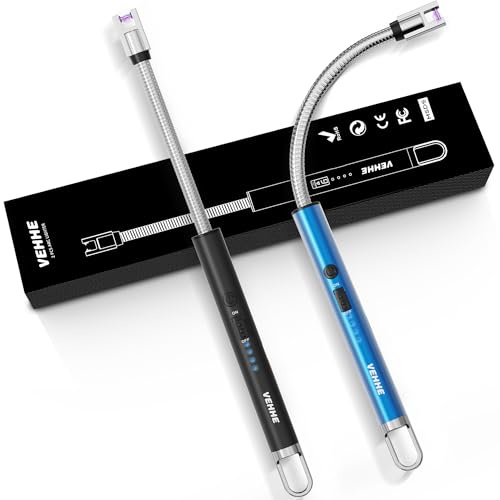 VEHHE 2 Briquets Électriques Rechargeables Allumebougie Arc Noir Bleu
