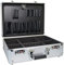 PeakTech 7245 Alukoffer leer, Werkzeugkoffer leer mit Sortierfächern ~ 400 x 150 x 300 mm, Zahlenschlösser, Abschließbar, Alu Koffer, Moderationskoffer 40x30x15cm