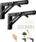 Viesap Klappkonsole 200mm, 2PCS Klappkonsole Schwerlast, Tisch Klappschanier, Klapptisch Wand, Klappregalhalterungen, Tragfähigkeit 40kg, Für Platzsparende Haus Küche Klapptisch Wandmontage. Schwarz.
