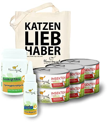 I Love My Cat Ohrenpflege-Sparset für Katzen mit Einer Futtermittelallergie Hypoallergenes Katzenfutter 100 g x 6 Ohrenpflege für allergische Katzen 30 ml Nieren der Katze unterstützen 35 g
