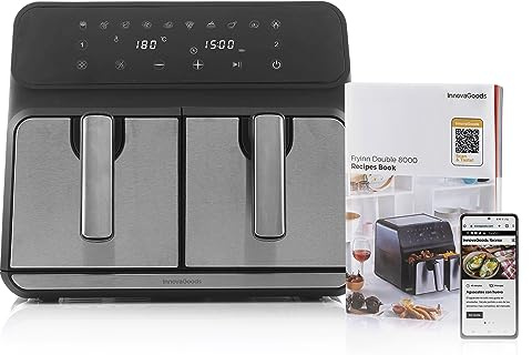 Oljefri Fritös InnovaGoods Fryinn Double 8000 Svart Rostfritt stål 3400 W 8 L