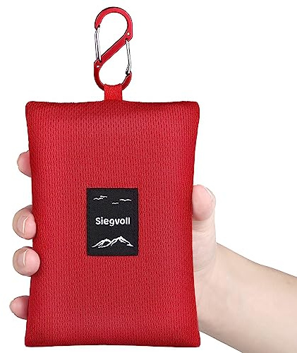Siegvoll Coperta da Spiaggia Portatile 210 x 200 cm Tappetino da Picnic Pocket Portatile Coperta da Picnic con Moschettone Tappetino da Spiaggia per Campeggio, Trekking, Montagna, Viaggi (Nero)