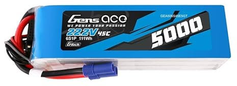 Gens ace G-Tech 5000mAh 22.2V 45C 6S1P LiPo Battery with EC5 Plug