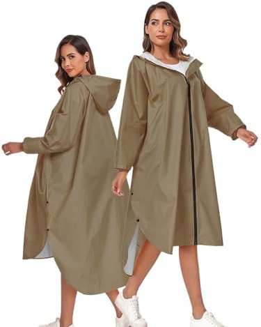 KarFri Impermeables Raincoat Men Women Waterproof Bike Motorcyclist Backpack Poncho Outdoor Rain Coat Poncho Trench (Color : Dark Khika, Size : Free Size)