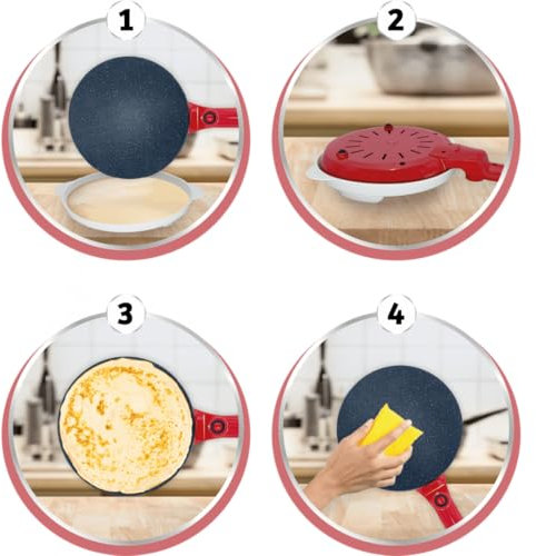 Crêpière Electrique 800 w - Venteo - confort - antiadhérente - facile d'utilisation - idéal crêpes, pancakes, galettes, burritos