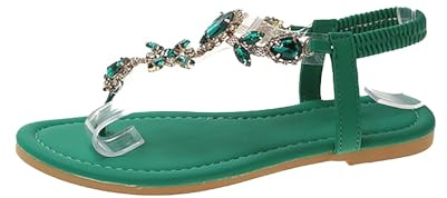 Chaussure Femme Noire Petit Talon Sandalettes d'été à bout plat et pour femmes, grandes chaussures de plage Sandale Lpb Cool De Marche Claquette 38 Talon Aiguille Sexy Hallux Valgus (Green, 40)