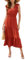 MAYFASEY Women's Summer Tiered Dress Causal Ruffle Sleeve High Waist Maxi Dress V Neck A Line Flowy Midi Beach Holiday Dresses, Orange, XL