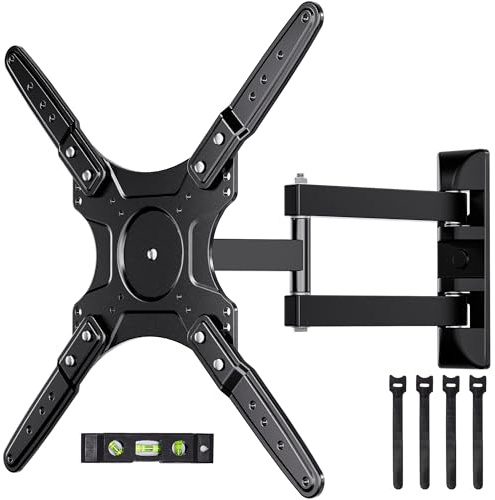 Imncya Full Motion TV Wall Mount Bracket, Articulating TV Wall Mount for Most 26-55 Inch Smart TVs & Monitors, Corner Television Mounts Swivel Tilt Extension Rotation(VESA 400x400mm, 86lbs)