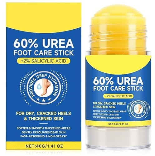 ConfidMiss Foot Care Stick with 60% Urea 2% Salicylic Acid Aloe Vera coconut tea tree oil, Foot Callus Dead Hard Skin Remover Moisturizer for Rough Dry Cracked Feet, Knees, Elbows, Hands Repair Stick