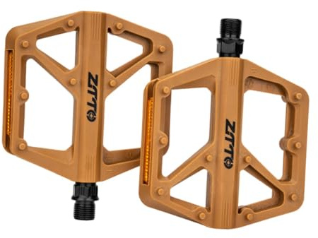 rockible Juego de 2 Pedales con Reflectores para Bicicletas Plegables Y de Exterior, Café marrón