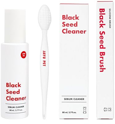 JAYU PET Cat Blackhead Free Kit – Black Seed Cleaner & Exfoliating Brush, Cat Chin Acne Treatment, Blackhead Remover, Hypoallergenic Safe Formula, Cat Grooming Kit for Clear & Healthy Skin