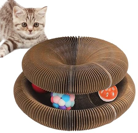 Accordéon pour - Planche À Gratter Pliable pour avec Piste De Balle, Interactif De Grattage Et d'apprentissage pour Chats, Accordéon, Planche À Gratter pour, À G