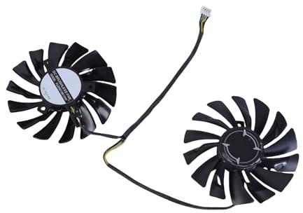 Oxtxuzdm Ventilador de refrigeración para tarjeta gráfica RX470, RX480, RX570, tarjeta de vídeo, efecto óptimo, conexión de 4 pines, funcionamiento silencioso, 85 mm, eficiente
