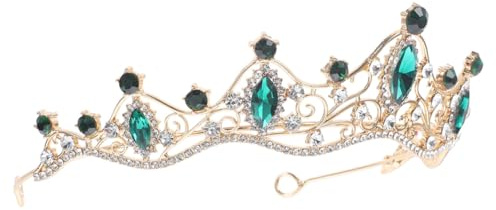 ASAKKURA Diadème de Mariage Baroque en Strass Couronne et Tiare Dorée, Accessoire de Tête pour Femmes et Filles, Bandeau Élégant pour Fête, Anniversaire et Cérémonie, Décoration Coiffure