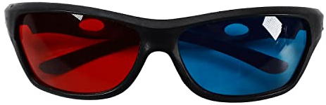 Othmro Lot de 3 Lunettes 3D Rouge-Bleu, Lunettes de Jeu de Film 3D Monture en Plastique Lentille en résine Noire, Lunettes de Style 3D pour Jeux de Films 3D, Style de Mise à Niveau supplémentaire