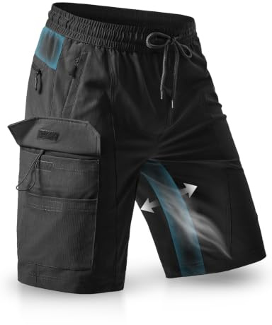 Wespornow Bermuda para Hombre con 5 Bolsillos, Pantalón Corto Deportivo de Secado Rápido para Deporte al Aire Libre, Elástico y Funcional para Trabajo, Senderismo y Trekking