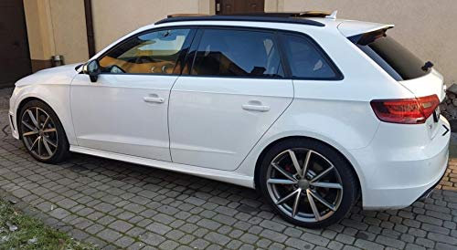 Lago Tuning Minigonne Laterali Sottoporta per Audi A3 8V Sportback S-Line 5 Porte dal 2012 in Vetroresina, Verniciare, Avvitamento