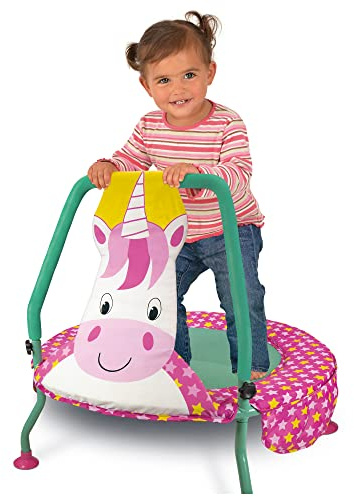GALT Nursery Trampoline, Unicorn - Mini Kids Trampoline for Active Play | Indoor and Outdoor Toddlers Trampoline - Durable Frame, Easy Storage, Non-Slip Feet – Children Ages 12 Months Plus