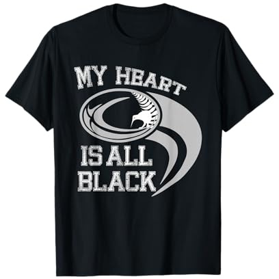 My Heart is all black - Rugby New Zealand Fan T-Shirt