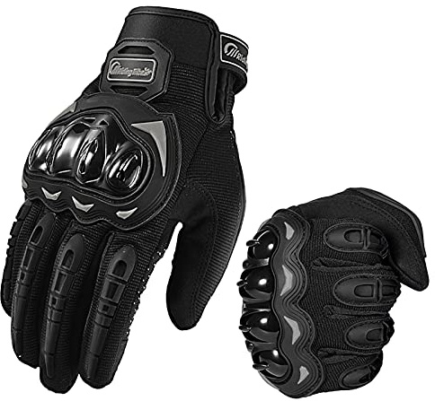 hifrom Gants de Moto, Respirant Gants à Écran Tactile pour la Course de Moto, Anti-Glissant Gants de Moto Femme et Homme pour Motocross, Escalade et Autres Sports de Plein Air (Noir, XL)