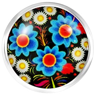 Andante CHUNK Click-Button Druckknopf (Ethno Blumen) für Chunk-Armbänder, Chunk-Ringe, Chunk-Schlüsselanhänger und andere Chunk-Accessoires