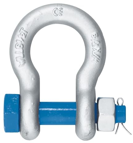 Hochfeste Schäkel mit Mutter und Splint Tragfähigkeit: 4,75 t geschweift