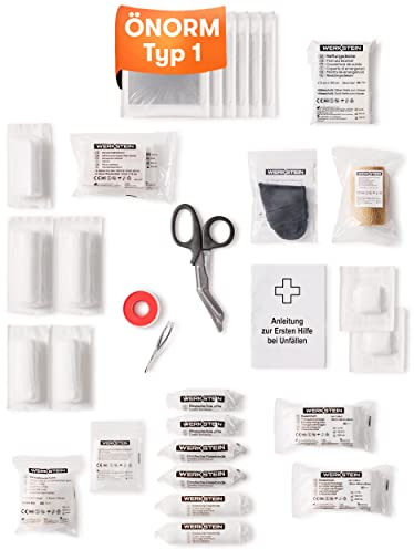 Erste Hilfe Nachfüllset ÖNORM Z1020 Typ1 inkl. Erste Hilfe Anleitung - Verbandskasten Nachfüllset Ö-NORM Z 1020 Typ 1 mit praktischen Innentaschen - ÖNORM Z1020 Typ1 Nachfüllset für Betriebe