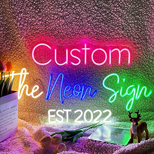 Personalisiert LED Leuchtschilder, Benutzerdefinierte Neonschilder für Wanddekoration Hochzeit Geburtstag Party Schlafzimmer Bar Shop Name Logo Geschenk Nachtlichter Lichtzeichen