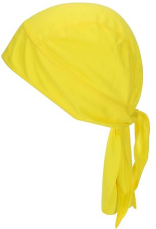PATIKIL Svettabsorberande mössa, skalle keps fotboll för män dagg trasor andningsbar kylande hjälm foder bandana för cykling löpning sport hatt, gul, gUL, 64