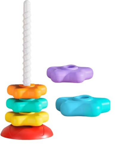 Samuliy de Estrellas apilables,Torre de apilamiento de Estrellas,Torre giratoria del | Apilador de íris con Forma de Estrella, Juguetes educativos tempranos para niños Mayores de 6 Meses