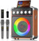 PPMIC Karaoke Machine for Adults, Portable Bluetooth Speaker w/ 2 Wireless Microphones, 24H Playtime, TWS, Bluetooth 5.3, Bass/Treble Boost for Outdoor Singing, Home Party & DJ Night