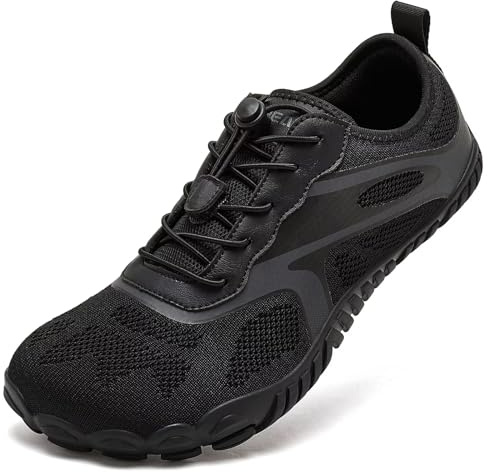 HOBIBEAR Unisex barfotaskor, trailrunning, snabbtorkande | bred tåbox | minimalistiska skor, svart, 43 EU bred