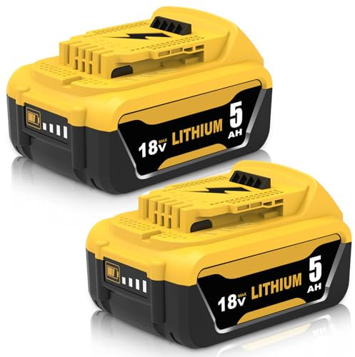 2Pack 5000mAh Ersatz für Dewalt Akku 18V 5Ah DCB184 DCB182 DCB181 DCB180 DCB201 DCB200 DCB204 mit LED-Anzeige