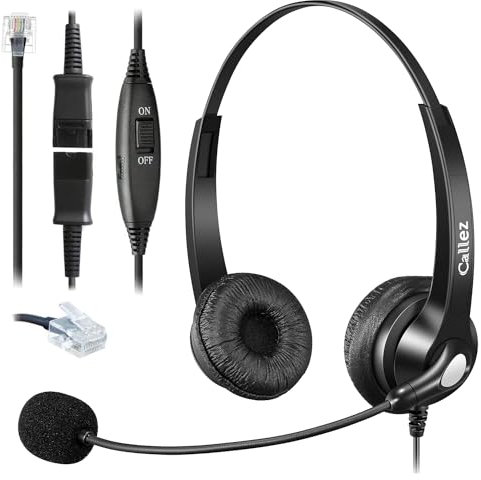 Callez RJ45 Telephone Headset with Microphone Noise Cancelling, Quick Disconnect Phone Headset Compatible with Siemens Unify OpenStage 30 40 60 80 CP205 Mitel/Aastra 6865i 6867i 5370 Landline IP Phone