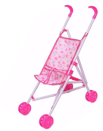 Poussette de poupée 9,84 x 19,29 x 20,87 pouces Poussette de poupée pliable Poussette de bébé pour poupées avec cadre robuste Poussette de jouet pour les tout-petits garçons, filles, petits enfants Po