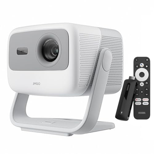 JmGO N5 4K Projector | Qualas32 Triple Color Laser 3300 ISO Lumen 0.98~1.3:1 Throw Ratio | 4GB 64GB HDMI WiFi Bluetooth 2x10W Stereo Speaker | Android Chinese OS with KD3 Google TV Stick